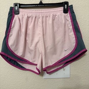 Nike Women's Athletic Shorts in Pink and Gray medium